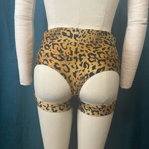 Leopard Print High-Waisted cut out rave/festival Shorts